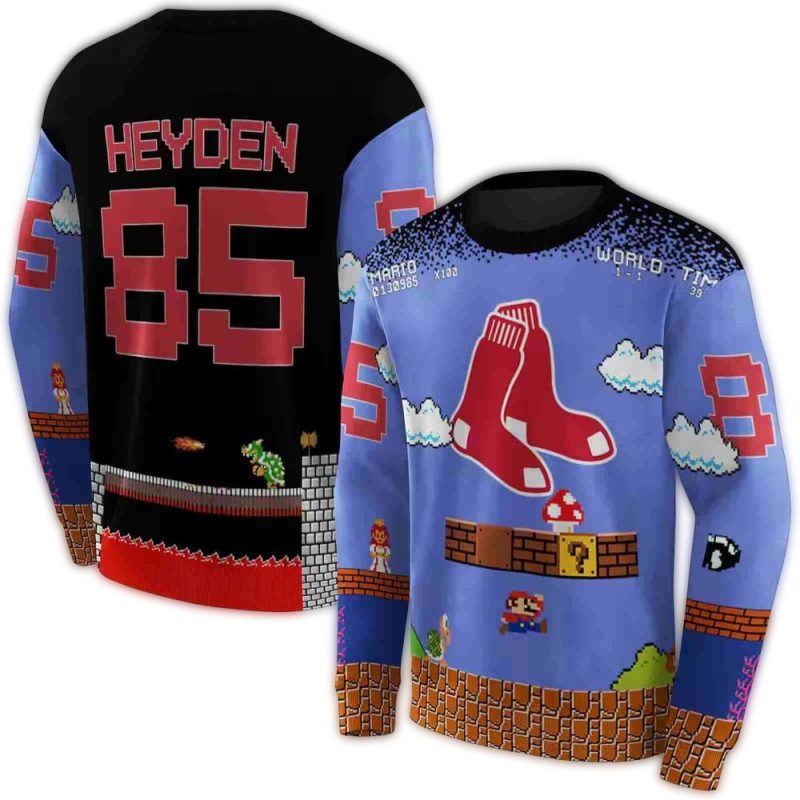 Personalized Boston Red Sox Mario AOP Sweatshirt 1