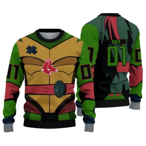 Personalized Boston Red Sox Ninja Turtle Sweatshirt For Fans