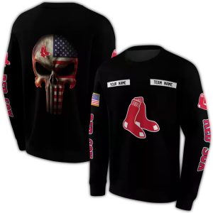 Personalized Boston Red Sox Punisher Skull All Over Print Sweatshirt