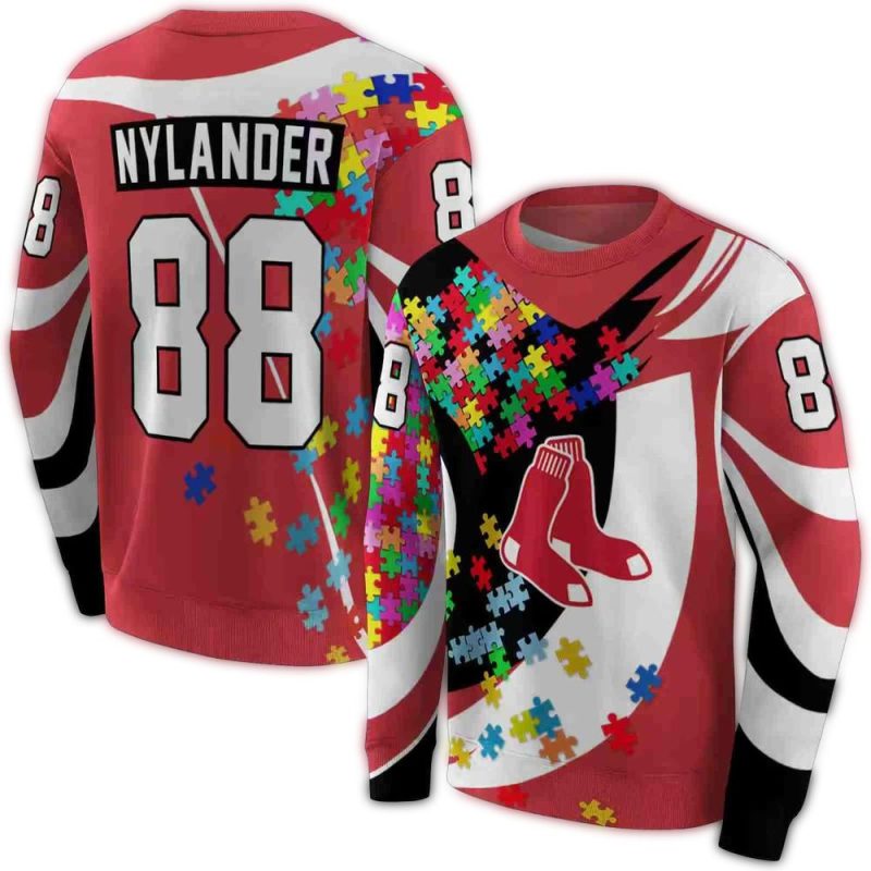 Personalized Boston Red Sox Puzzle Pieces AOP Sweatshirt 1