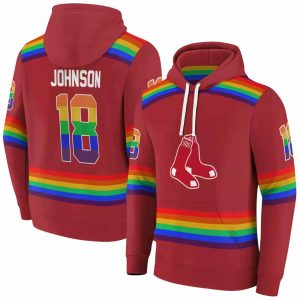 Custom Boston Red Sox Rainbow Stripes All-Over Print Hoodie For Fans
