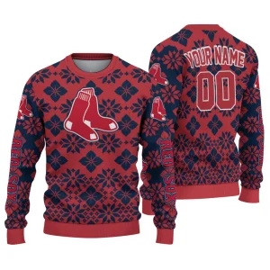 Personalized Boston Red Sox Snowflake Matrix Sweatshirt For Fans