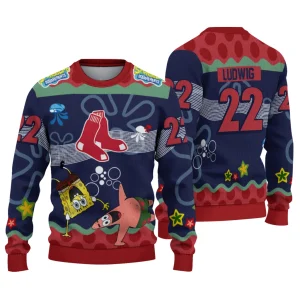 Personalized Boston Red Sox Cartoon Ugly Christmas Sweater