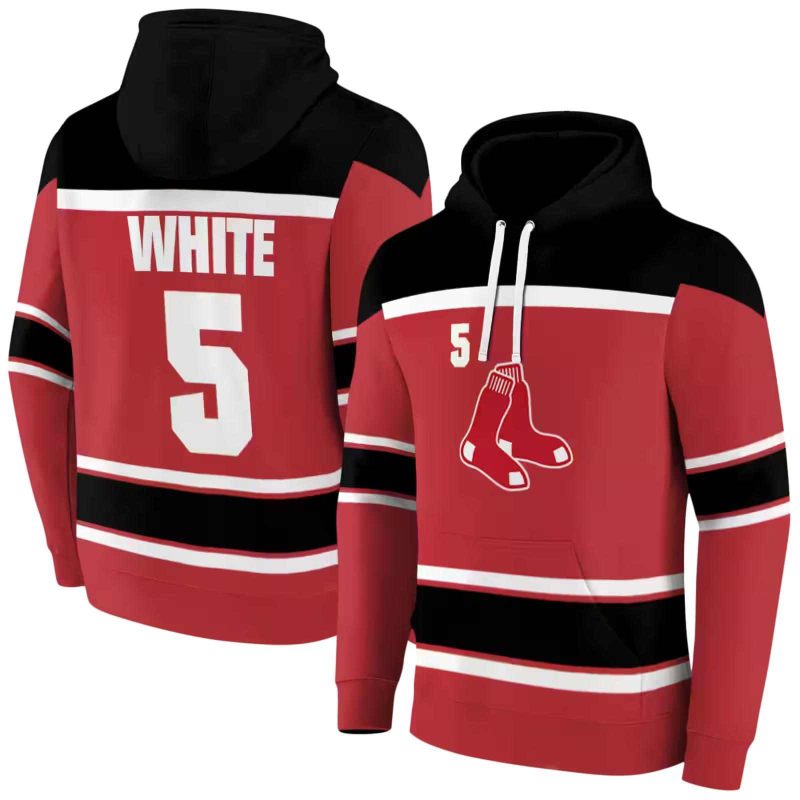 Personalized Boston Red Sox Striped Pattern AOP Hoodie 1