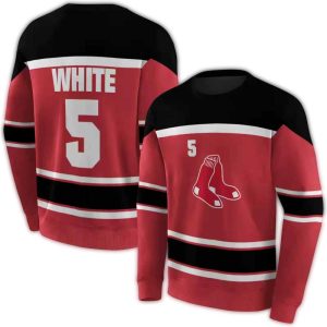 Personalized Boston Red Sox Striped Pattern All Over Print Sweatshirt