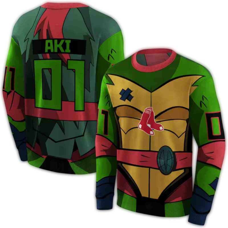 Personalized Boston Red Sox Superhero Armor AOP Sweatshirt 1