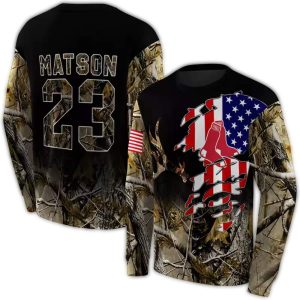 Personalized Boston Red Sox Tree Camo All Over Print Sweatshirt