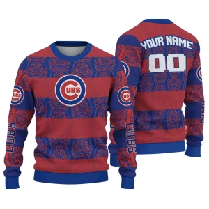 Personalized Chicago Cubs Bulldog Ugly Christmas Sweater For Fans