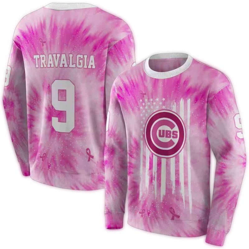 Personalized Chicago Cubs Cancer Support Pink AOP Sweatshirt 1