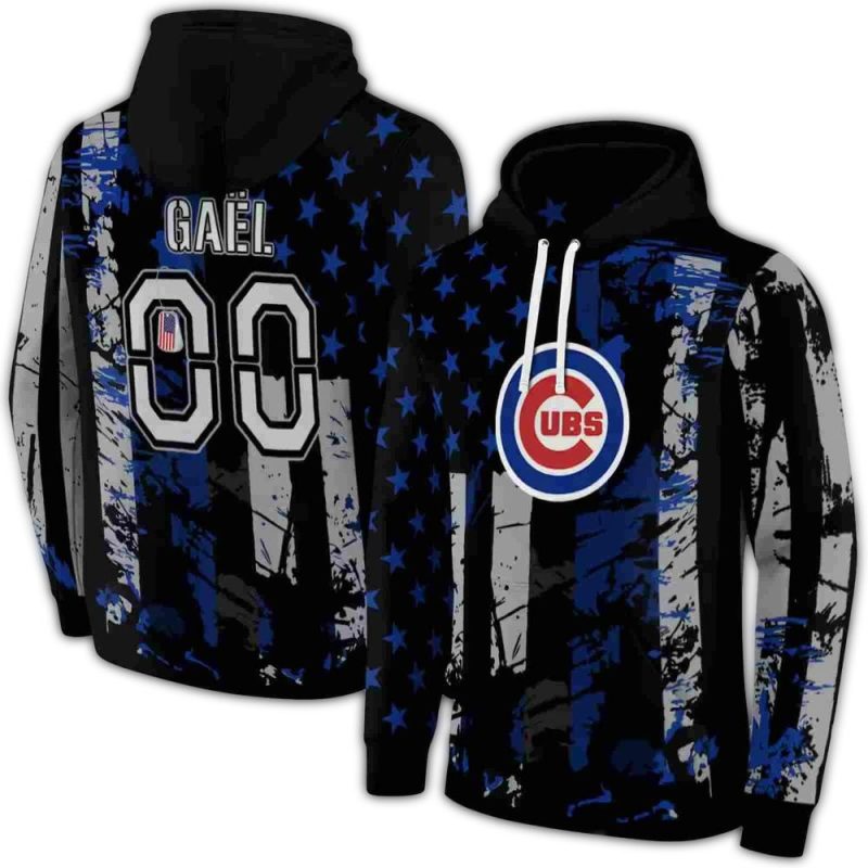 Personalized Chicago Cubs Distressed Flag AOP Hoodie 1