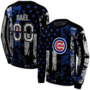 Personalized Chicago Cubs Distressed Flag All-Over Print Hoodie