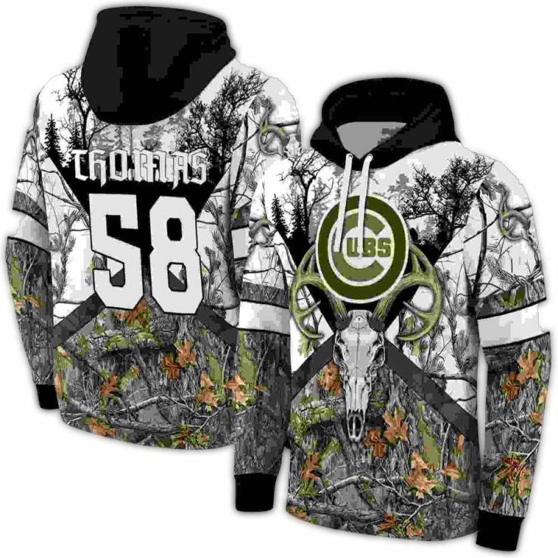 Personalized Chicago Cubs Forest Silhouette AOP Hoodie 1