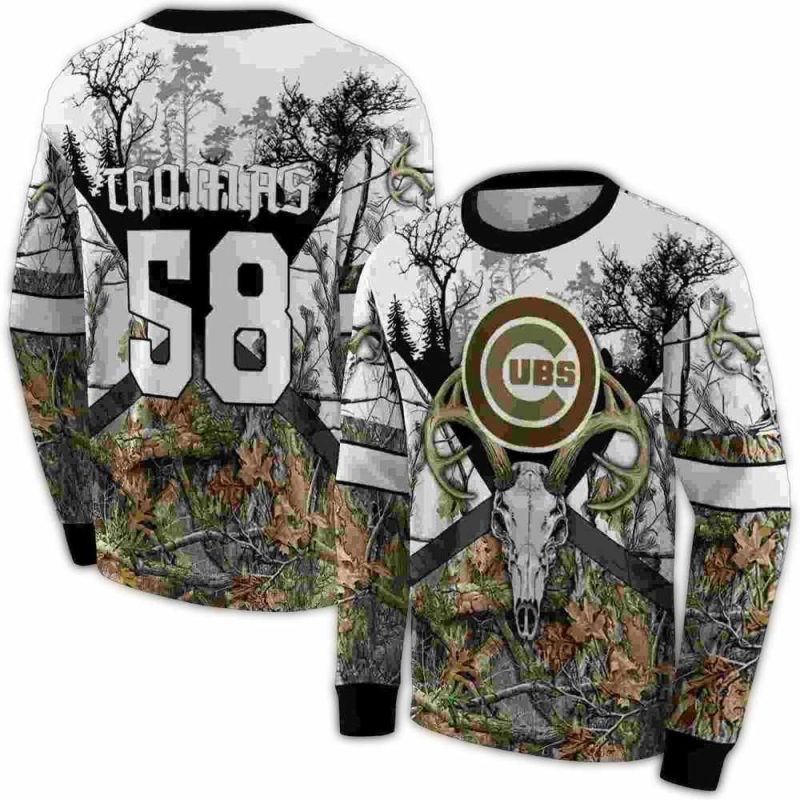 Personalized Chicago Cubs Forest Silhouette AOP Sweatshirt 1