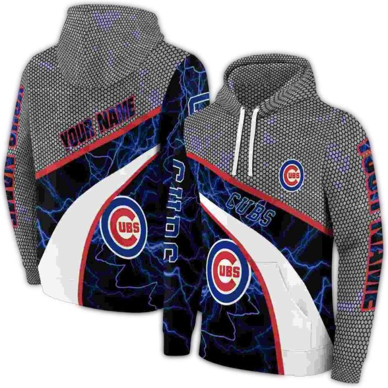 Personalized Chicago Cubs Hexagonal Mesh AOP Hoodie 1