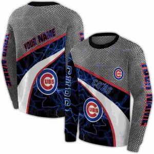 Custom Chicago Cubs Hexagonal Mesh All-Over Print Sweatshirt