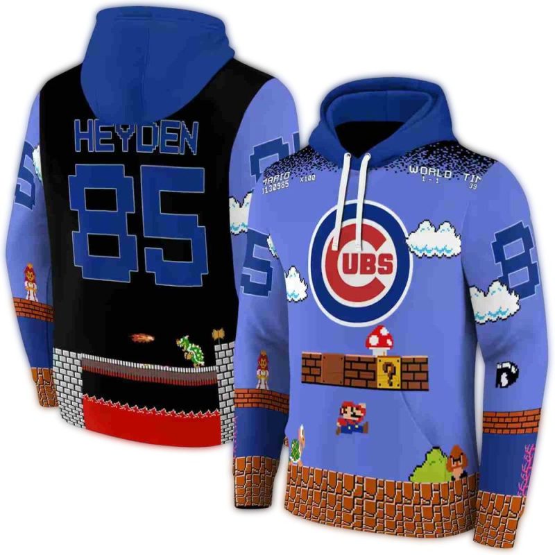 Personalized Chicago Cubs Mario AOP Hoodie 1