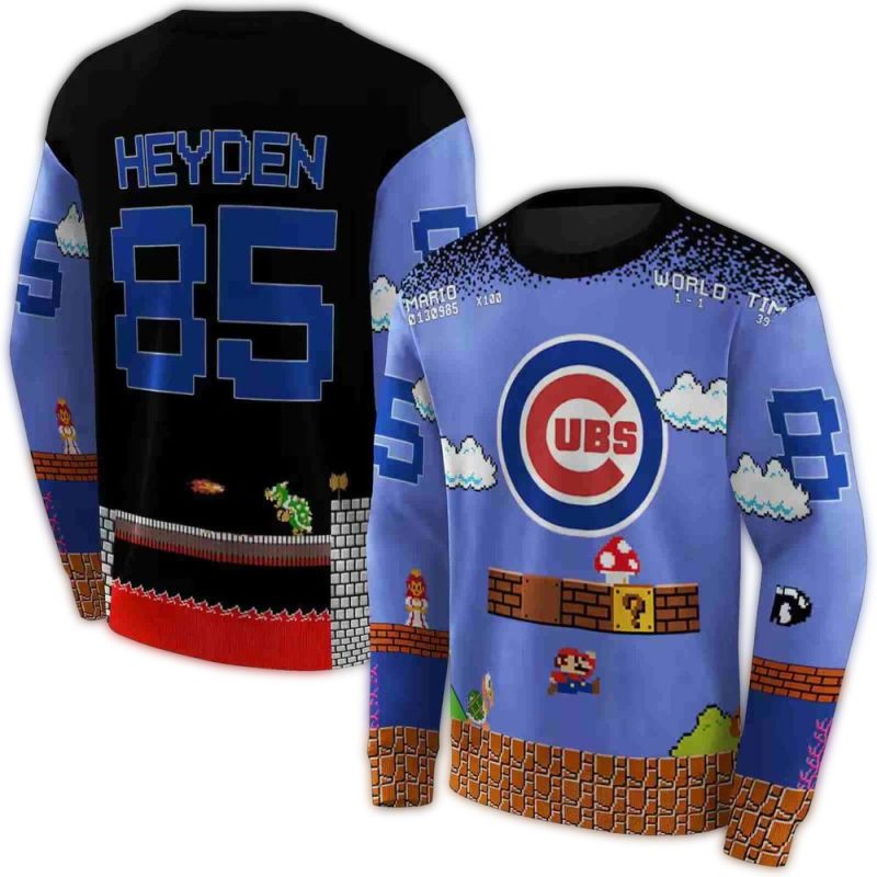 Personalized Chicago Cubs Mario AOP Sweatshirt 1