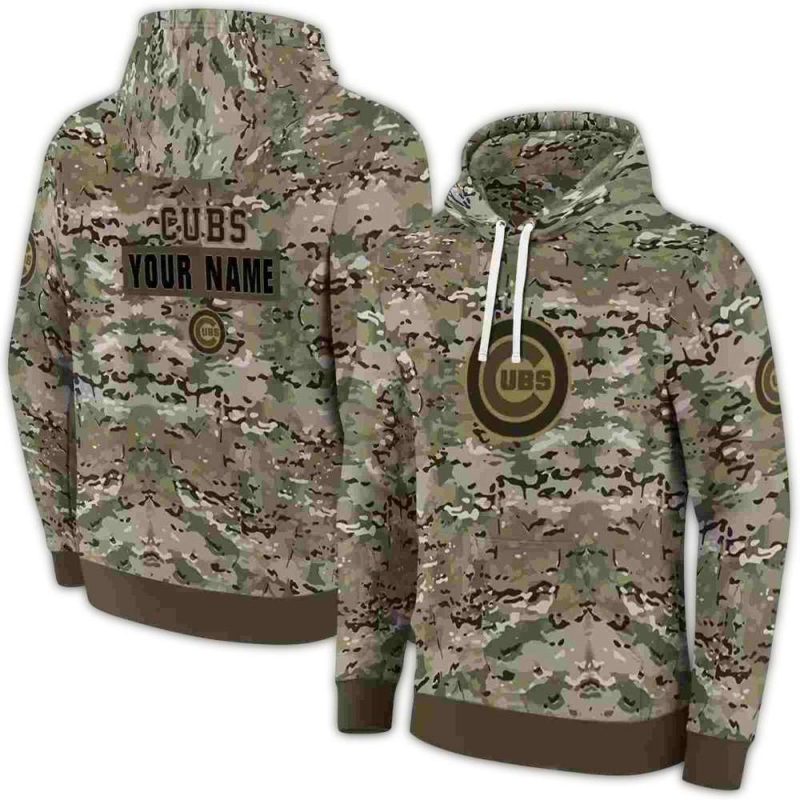 Personalized Chicago Cubs Military Style AOP Hoodie 1
