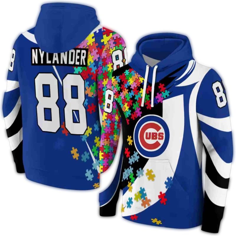 Personalized Chicago Cubs Puzzle Pieces AOP Hoodie 1