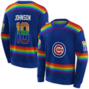 Custom Chicago Cubs Rainbow Stripes All-Over Print Sweatshirt