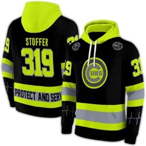 Personalized Chicago Cubs Neon Green All Over Print Hoodie For Fans