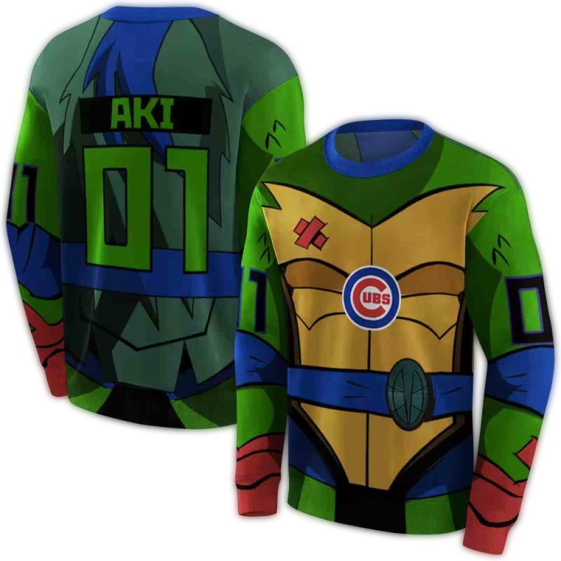 Personalized Chicago Cubs Superhero Armor AOP Sweatshirt 1