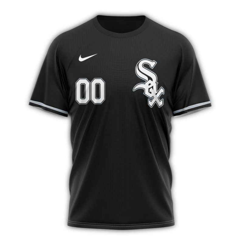 Personalized Chicago White Sox Alternate Kits Black AOP T Shirt 1