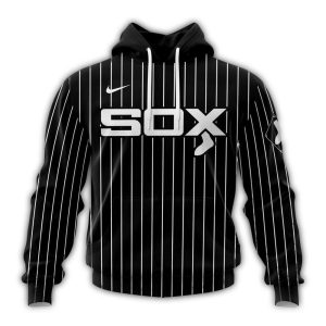 Personalized Chicago White Sox Alternate Stripe Black All Over Print Hoodie