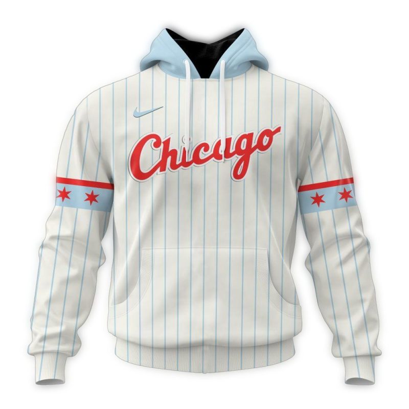 Personalized Chicago White Sox Alternate Stripe White AOP Hoodie 1