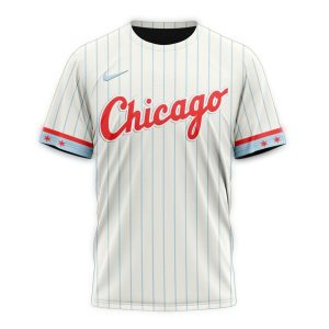 Custom Chicago White Sox Alternate Stripe All-Over Print T-Shirt