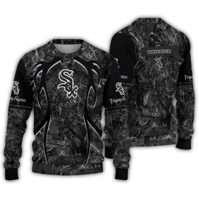 Personalized Chicago White Sox Antlers Pattern Ugly Sweater 1