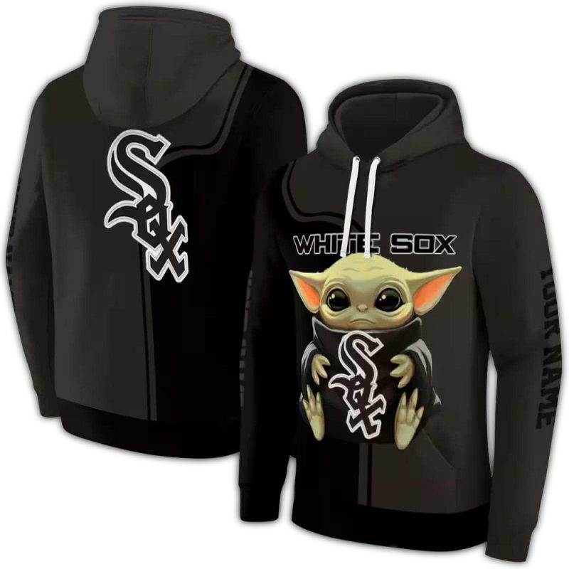 Personalized Chicago White Sox Baby Yoda AOP Hoodie 1
