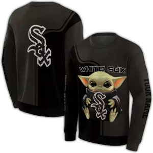 Personalized Chicago White Sox Baby Yoda All Over Print Sweatshirt