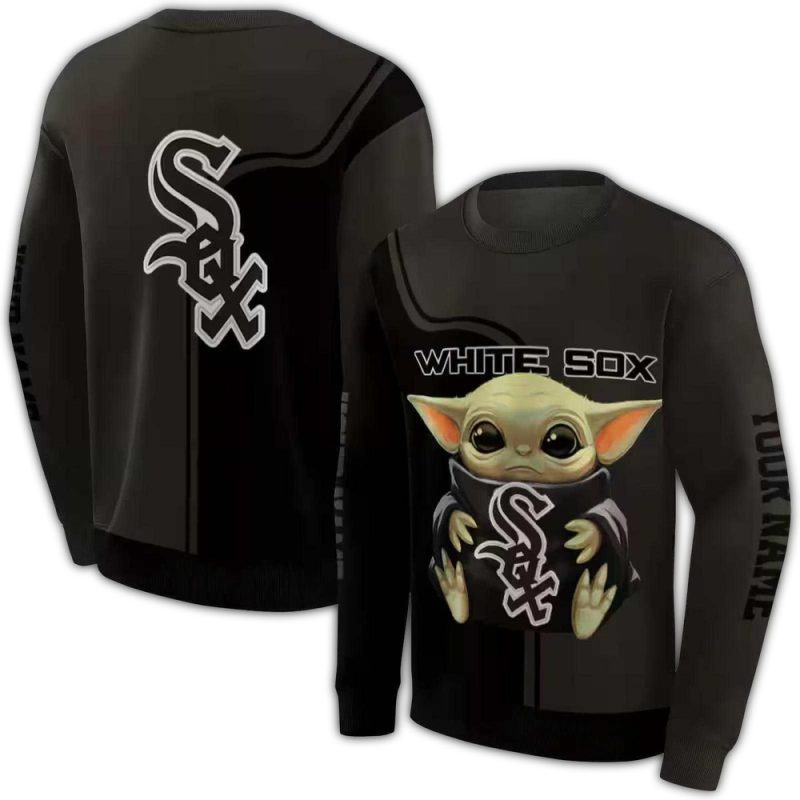 Personalized Chicago White Sox Baby Yoda AOP Sweatshirt 1