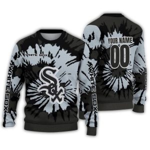 Personalized Chicago White Sox Burst Swirl Black Ugly Sweater