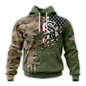 Personalized Chicago White Sox Camo Design For Veterans Day All Over Print Hoodie