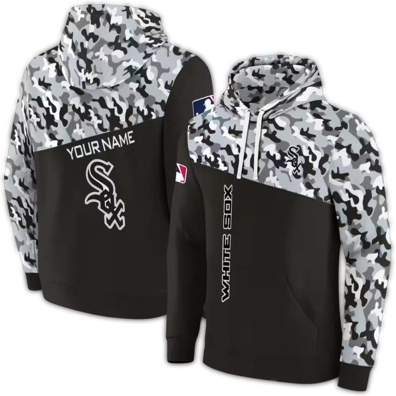 Personalized Chicago White Sox Camo Pattern AOP Hoodie 1