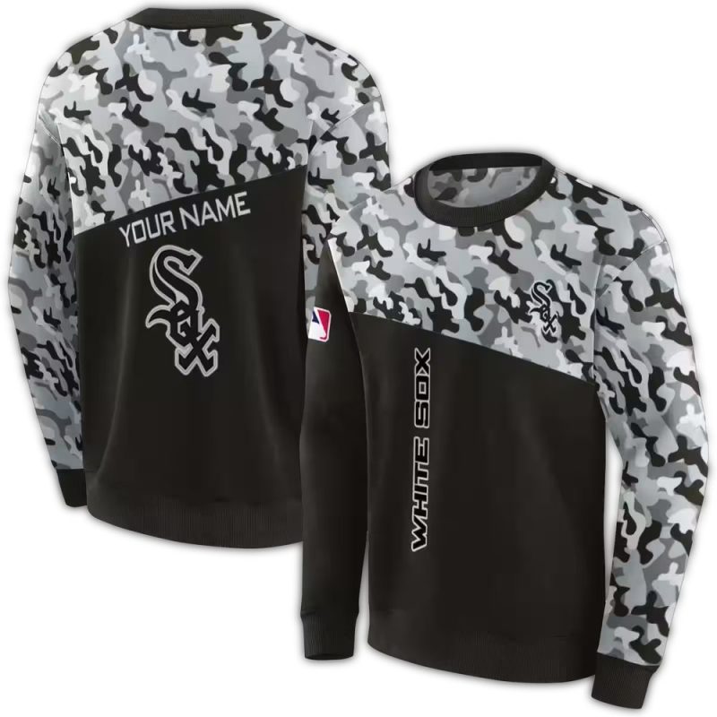 Personalized Chicago White Sox Camo Pattern AOP Sweatshirt 1