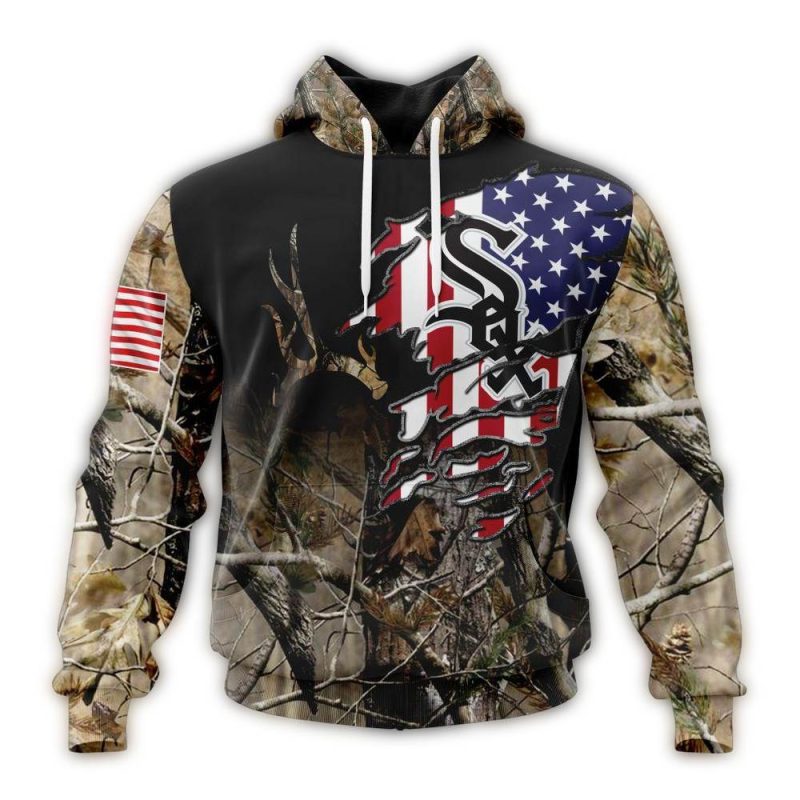 Personalized Chicago White Sox Camo Realtree Hunting AOP Hoodie 1