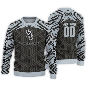 Personalized Chicago White Sox Chevron Pattern Ugly Sweater