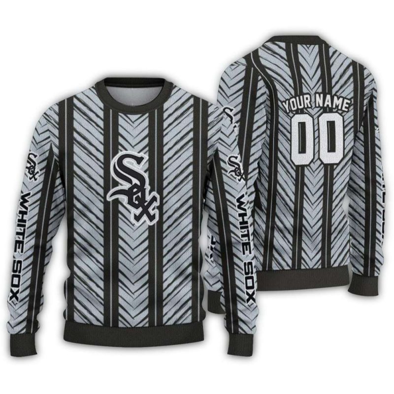 Personalized Chicago White Sox Chevron Rows Ugly Sweater 1