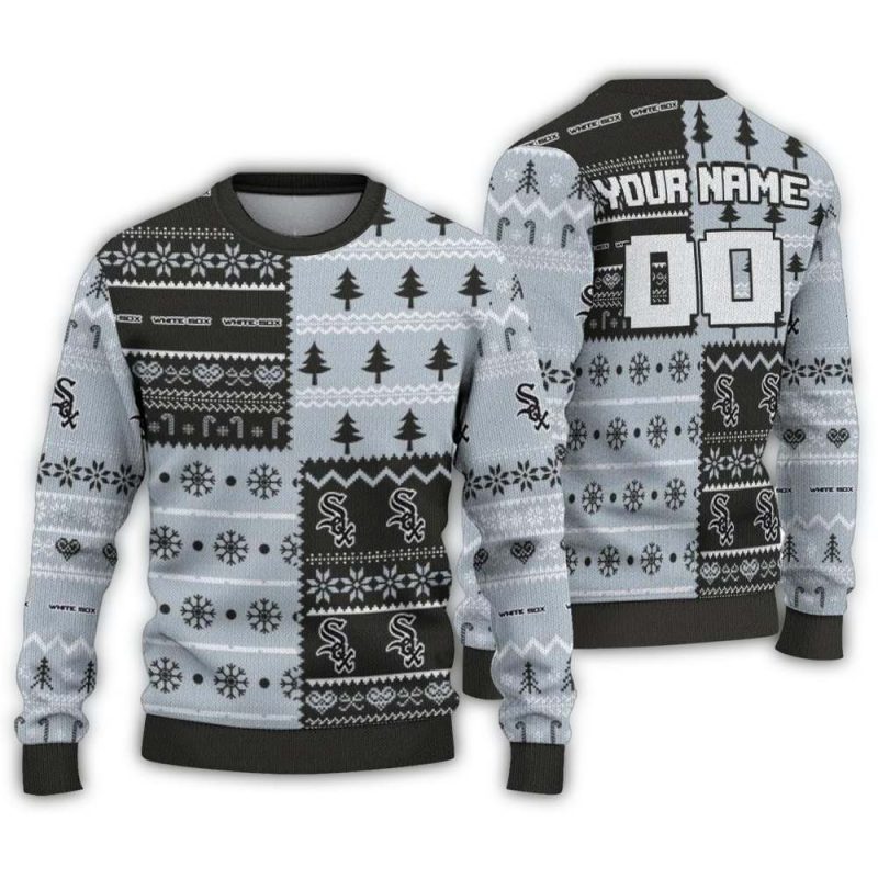 Personalized Chicago White Sox ChristmasTree Bands Ugly Sweater 1