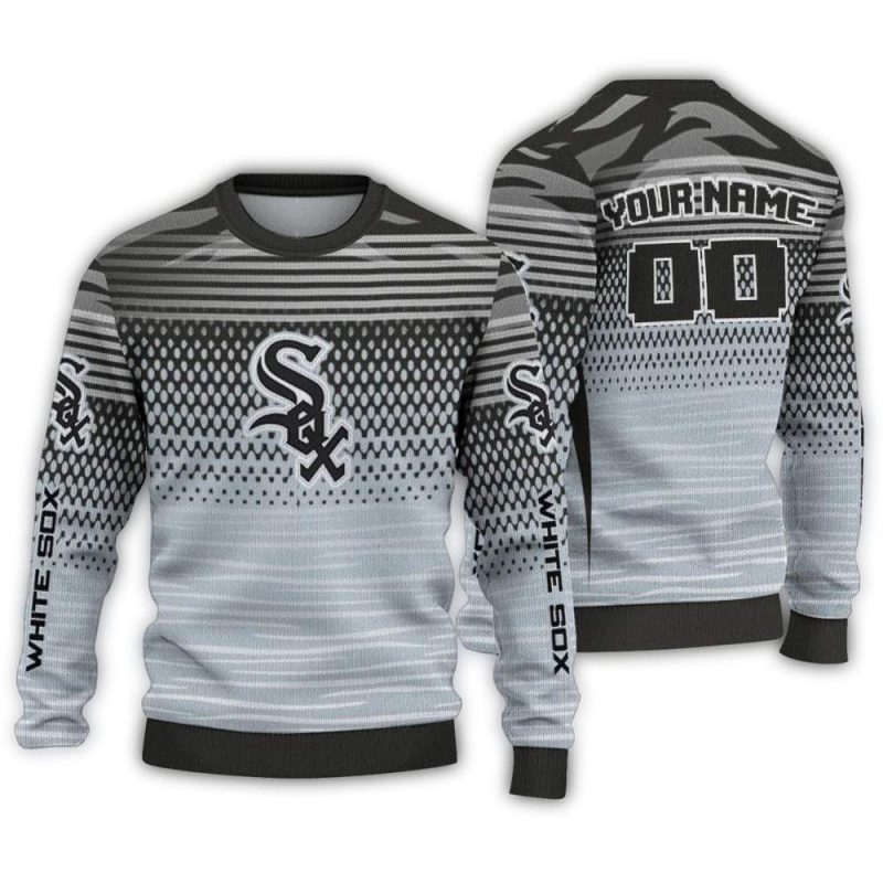 Personalized Chicago White Sox Diamond Mesh Ugly Sweater 1
