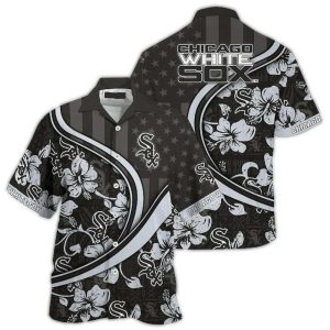 Personalized Hawaiian Shirt With Chicago White Sox Flag And Floral Design