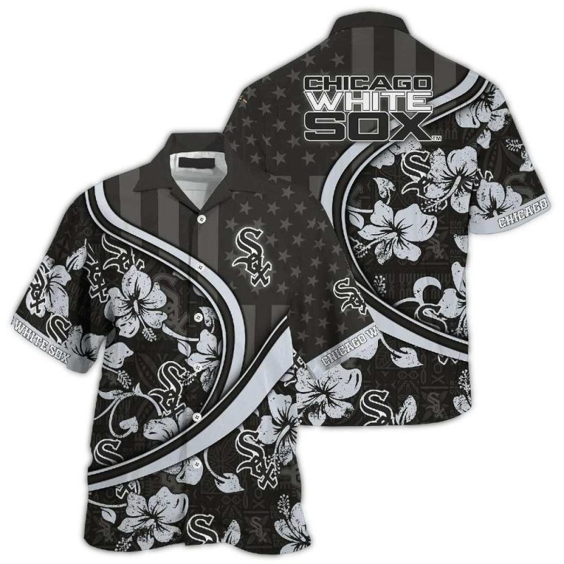 Personalized Chicago White Sox Flag and Flower Hawaiian Shirt 1