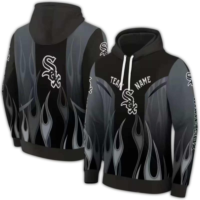 Personalized Chicago White Sox Flame AOP Hoodie 1