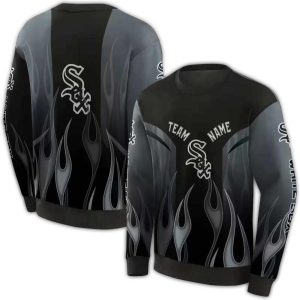 Personalized Chicago White Sox Flame All Over Print Sweatshirt
