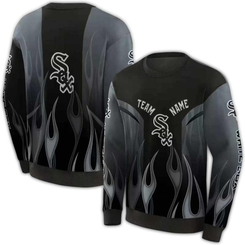 Personalized Chicago White Sox Flame AOP Sweatshirt 1