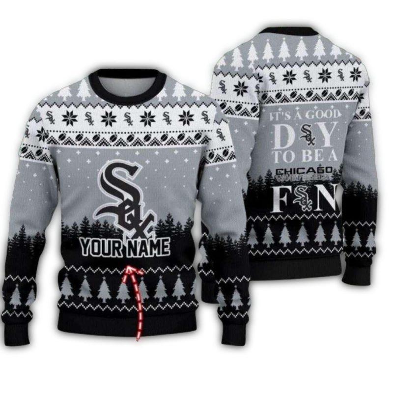 Personalized Chicago White Sox Forest Scene Christmas Ugly Sweater 1