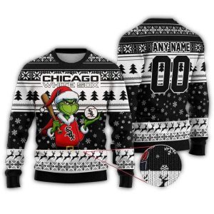 Personalized Chicago White Sox Grinch Christmas Ugly Sweater